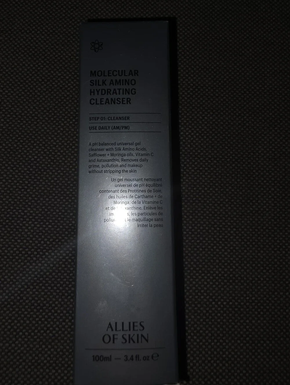 Allies of Skin FIRE! NIB! Molecular Silk Amino Hydrating Cleanser in 100ml.